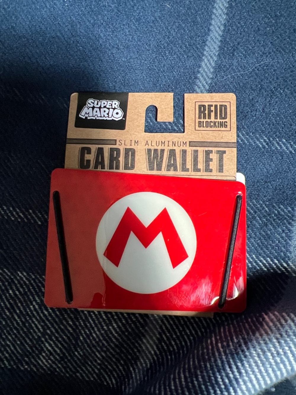 Bioworld Red Slim Aluminum Card Wallet with White Mario Silhouette